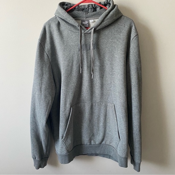 Gray Hoodie Puma XL Modern Basics 22 Mens pullover fleece sweatshirt logo - Picture 1 of 7